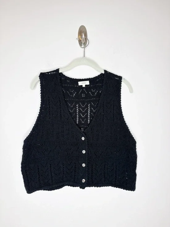 Ozma Caro Knit Vest Organic Cotton Boucle Black Medium - Picture 2 of 7